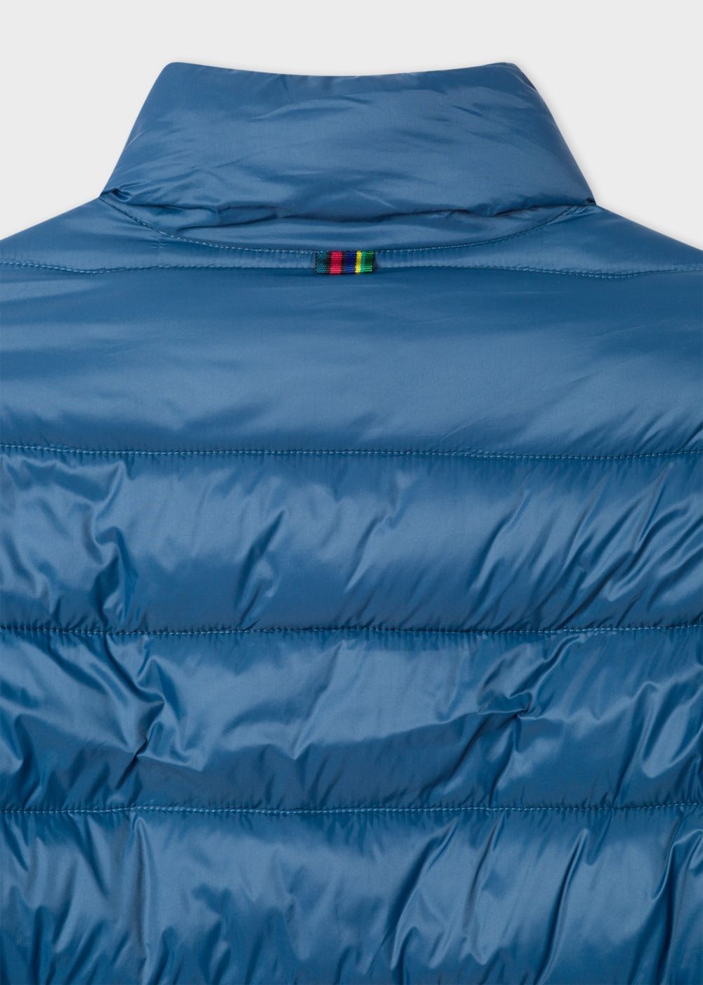 Paul Smith Men's Blue Quilted coat With Reflective Zebra Logo