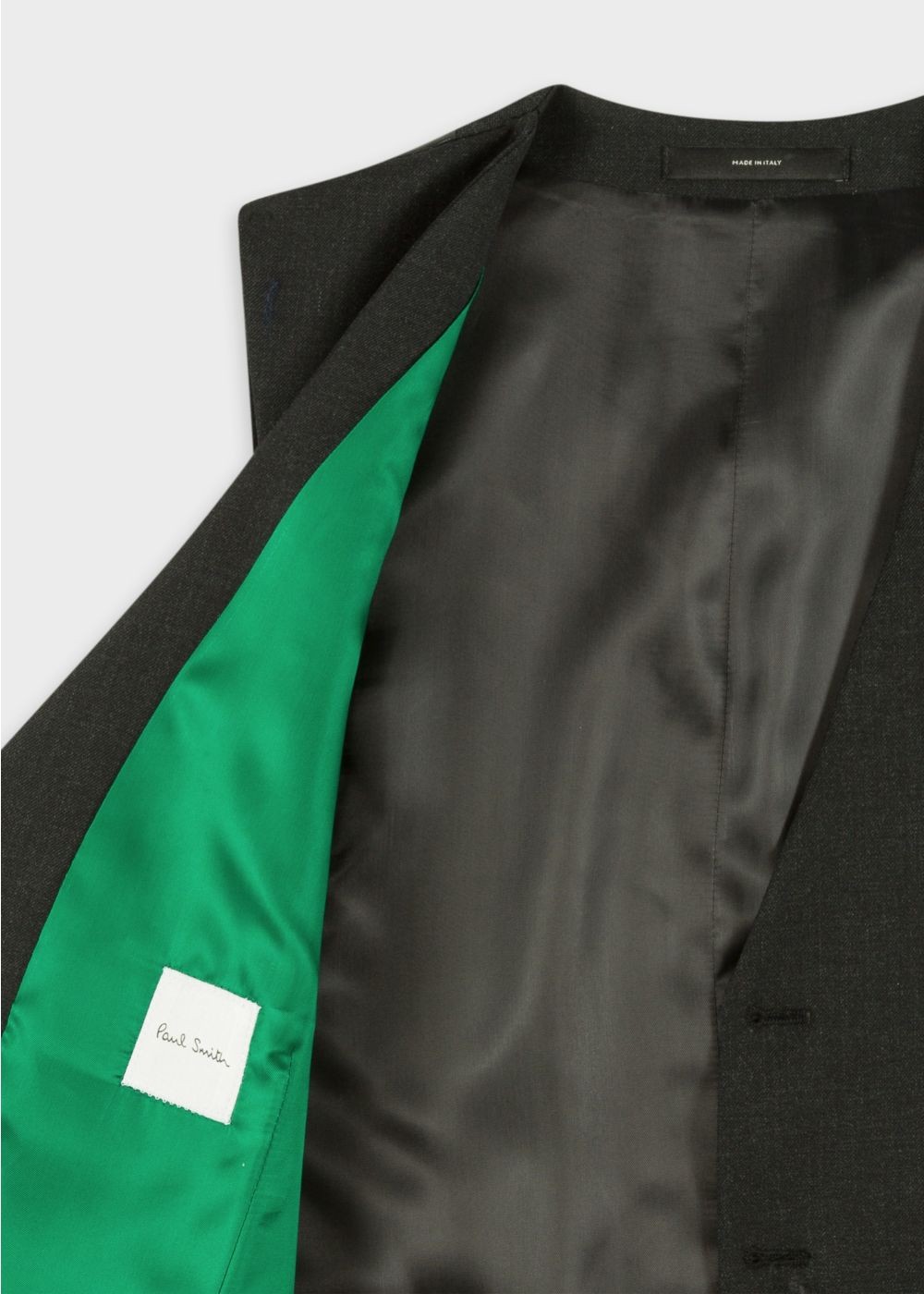 Paul Smith A Suit To Travel In - Mens's Tailored-Fit Charcoal Grey Wool Waistcoat