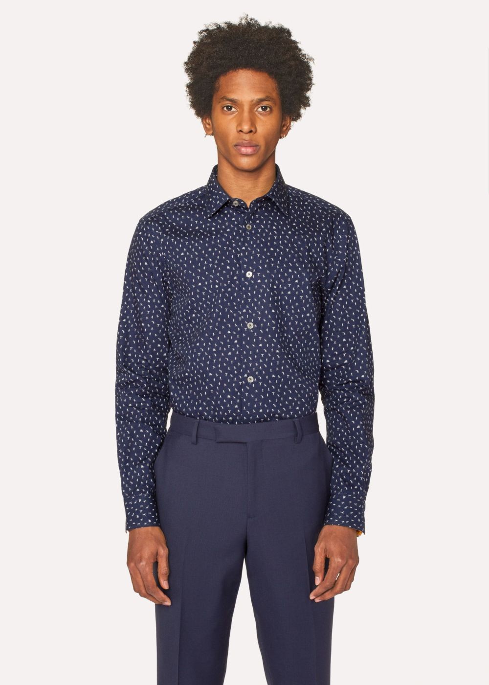 Paul Smith Men's Tailored-Fit Dark Navy 'athletics' Print Cotton T-Shirt