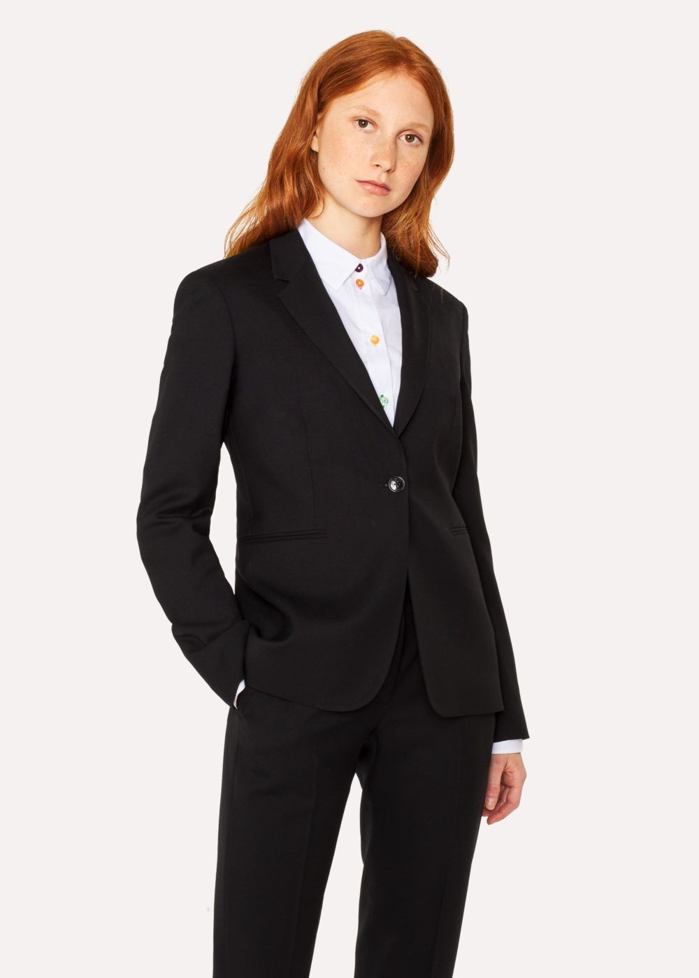 Paul Smith A Suit To Travel In - Women's Black One-Button Wool Suit