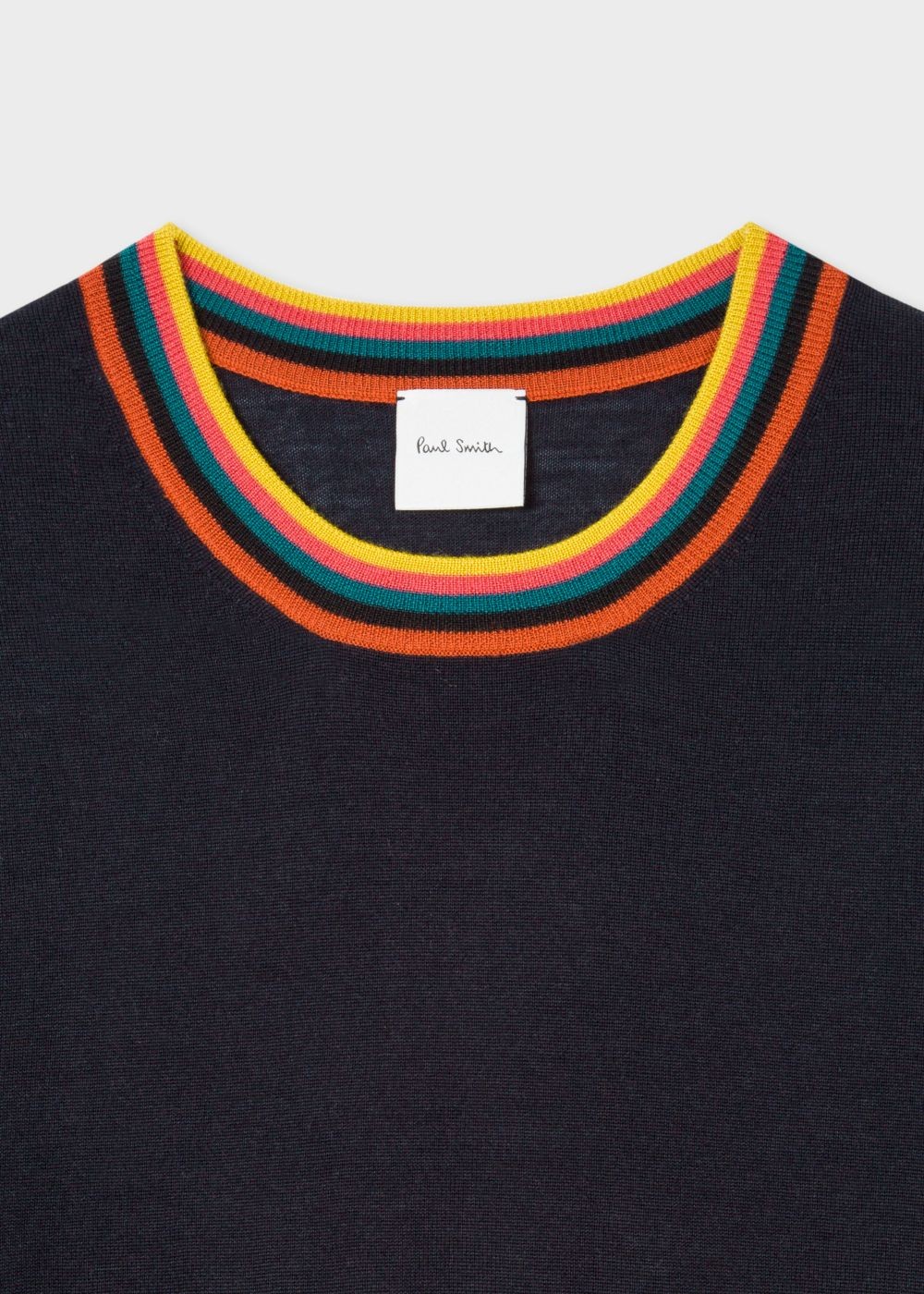 Paul Smith Mens's Navy Merino-Wool Sweater With 'artist Stripe' Collar