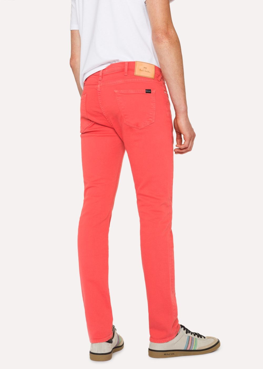 Paul Smith Mens's Slim-Fit Coral Garment-Dye Jeans