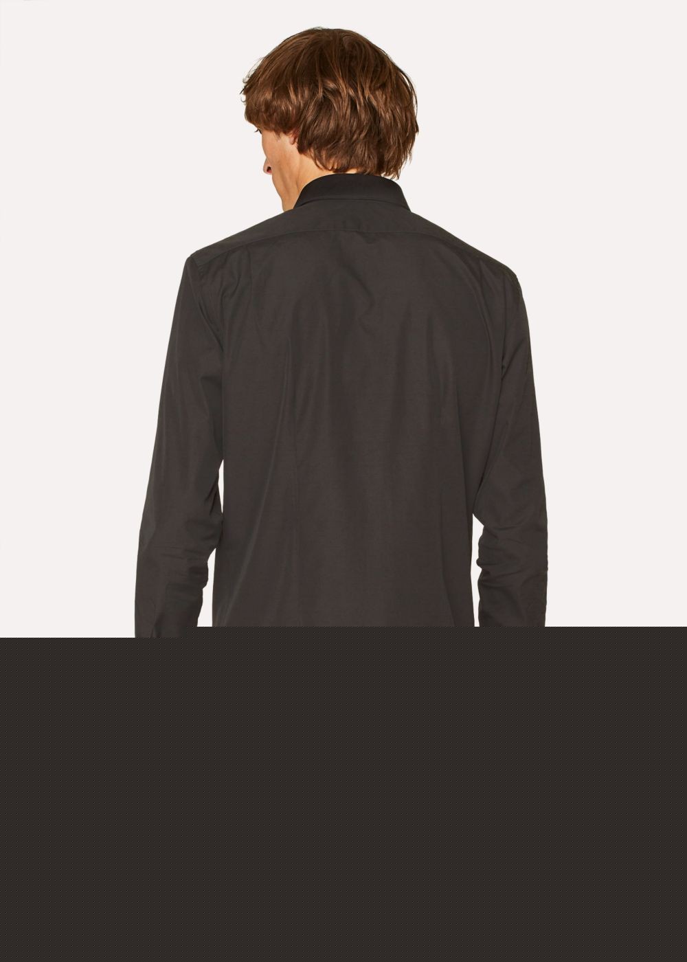 Paul Smith Men's Tailored-Fit Black Pleated-Bib Cotton Evening Tees With 'artist Stripe' Double Cuff