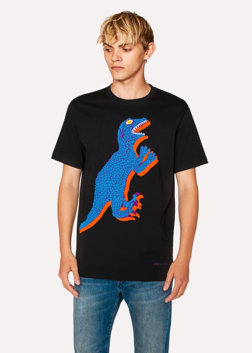 Paul Smith Men's Black Large 'dino' Print Cotton T-Shirts