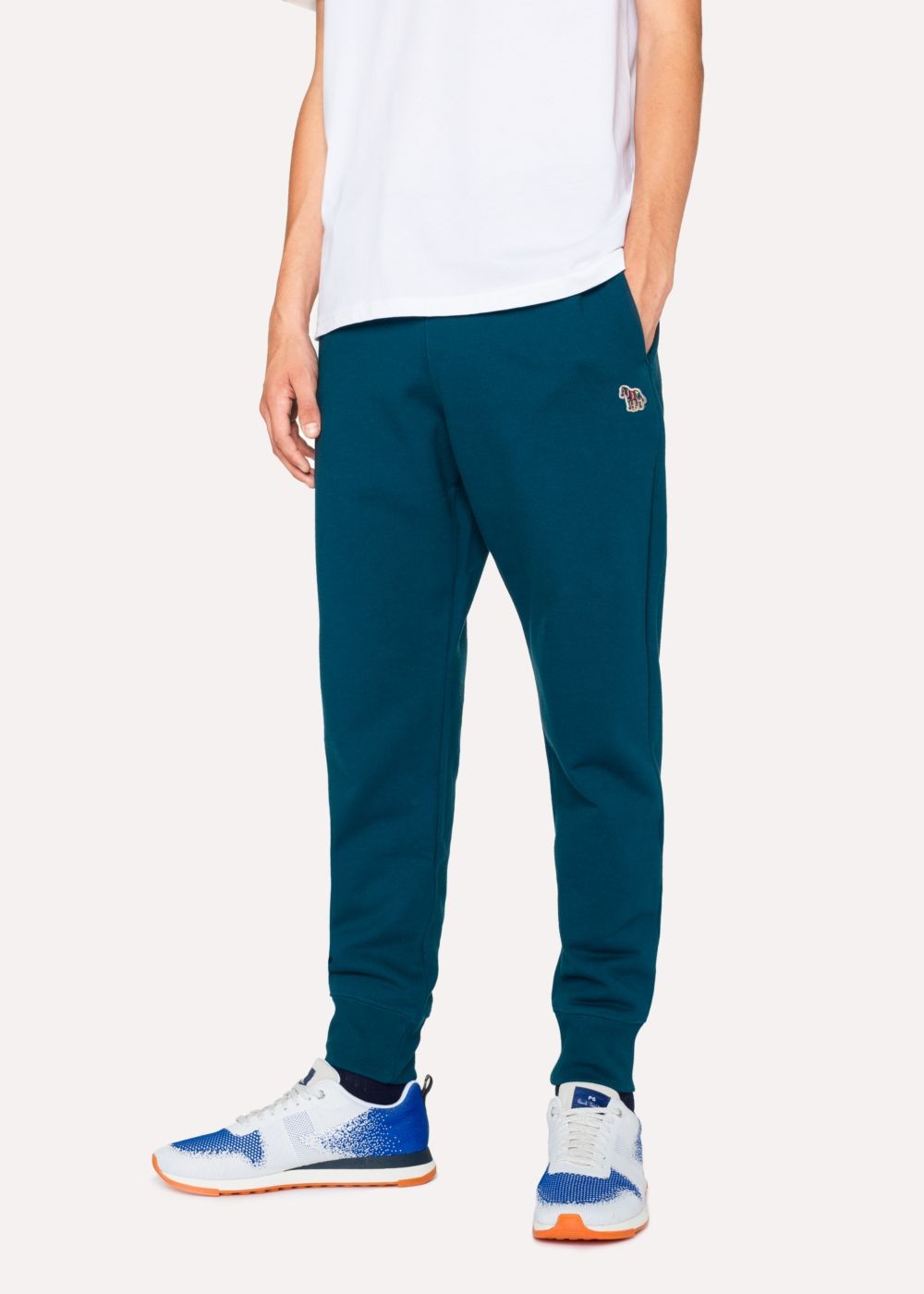 Paul Smith Mens's Teal Zebra Logo Cotton SweatPants