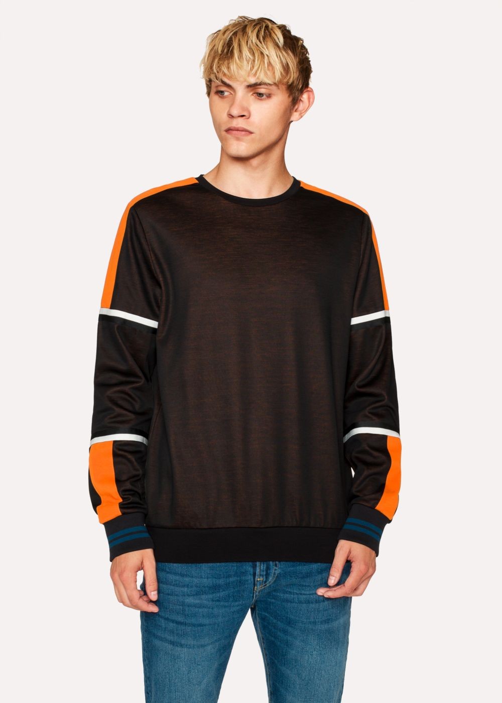 Paul Smith Men's Black Colour-Block Cotton-Blend Sweatshirt