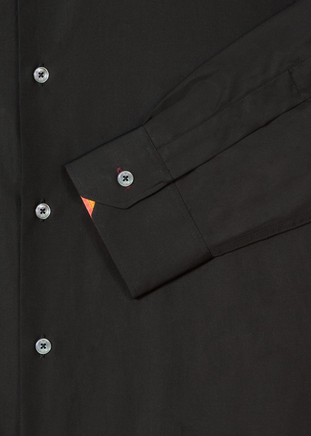 Paul Smith Men's Tailored-Fit Black Cotton 'artist Stripe' Cuff Tshirt