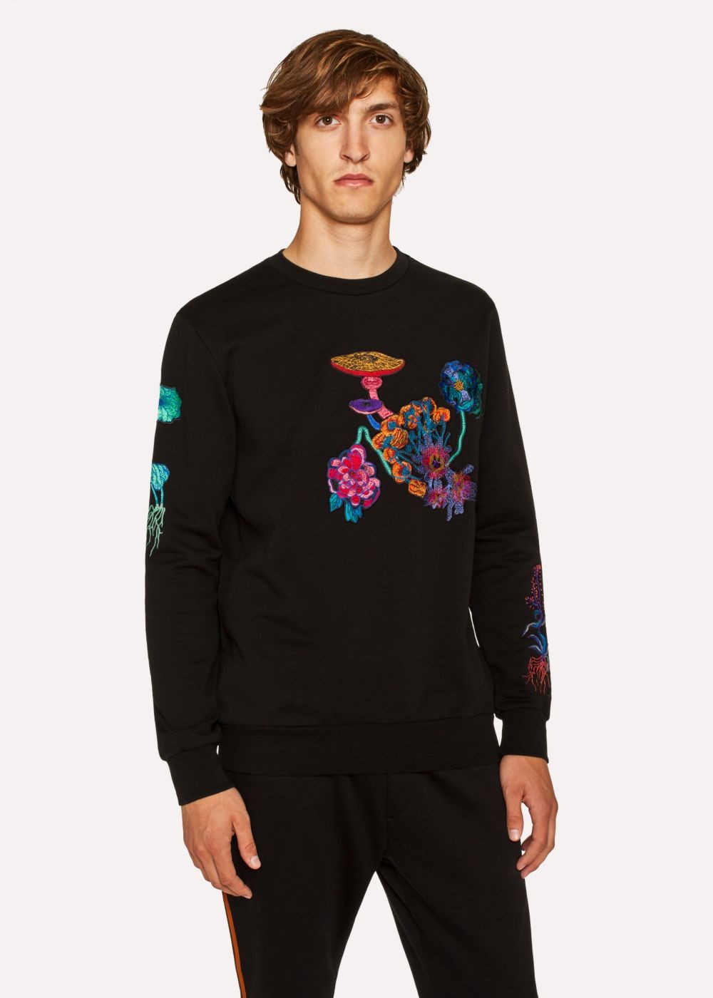 Paul Smith Men's Black 'florian' Embroidered Sweatshirt
