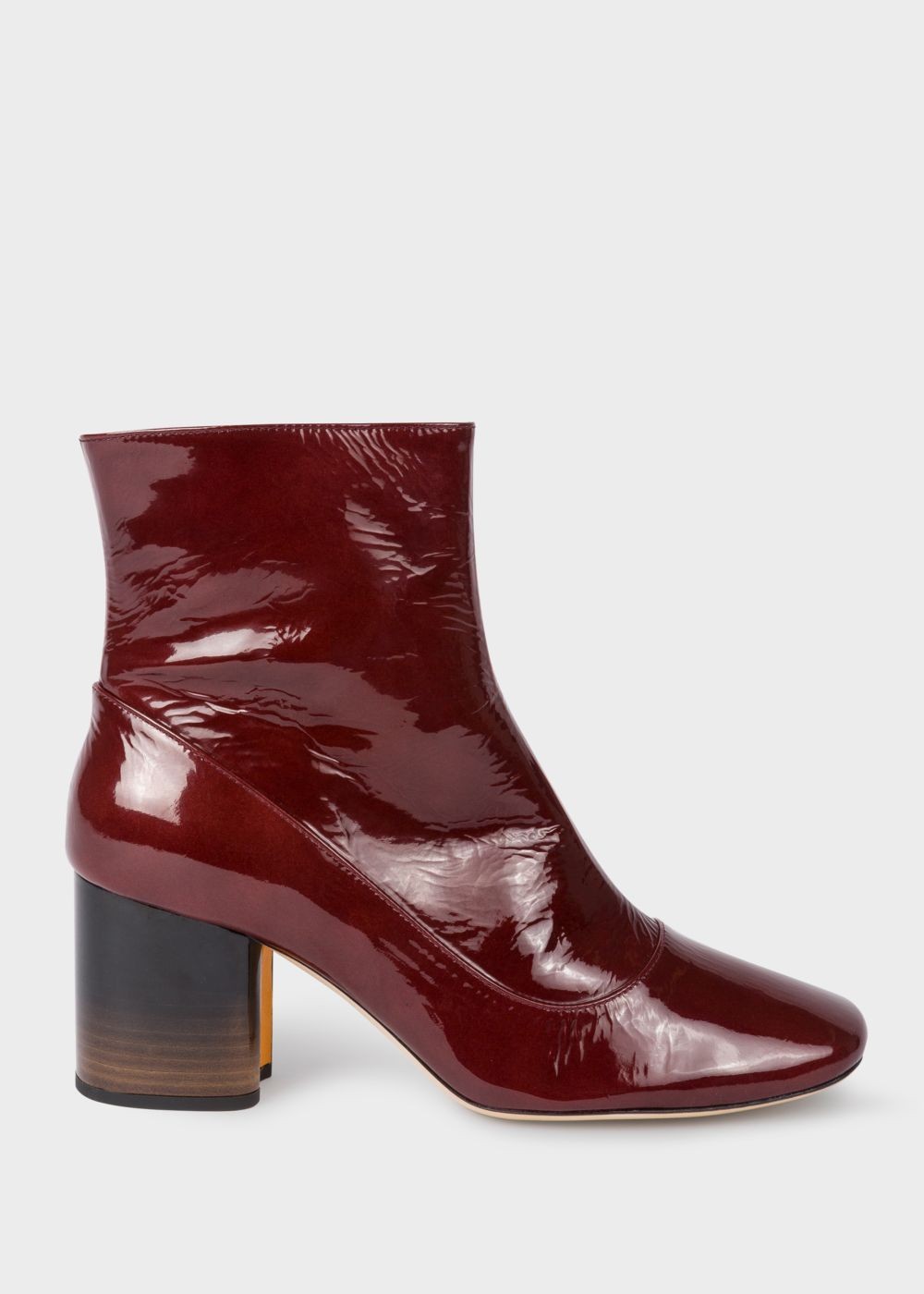 Paul Smith Womens'S Burgundy Patent Leather 'Nira' Boots