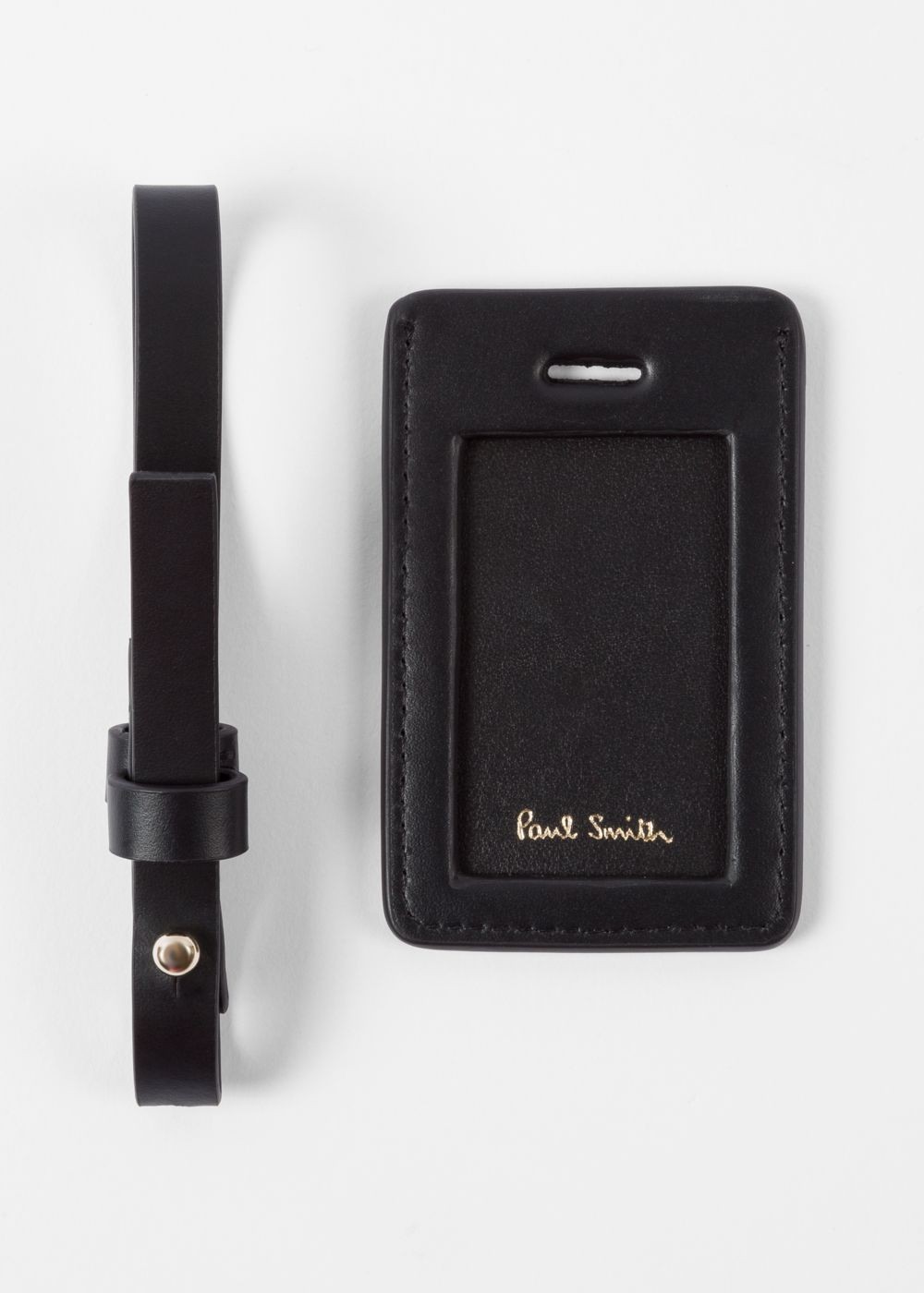 Paul Smith Black Leather Luggage Tag Men