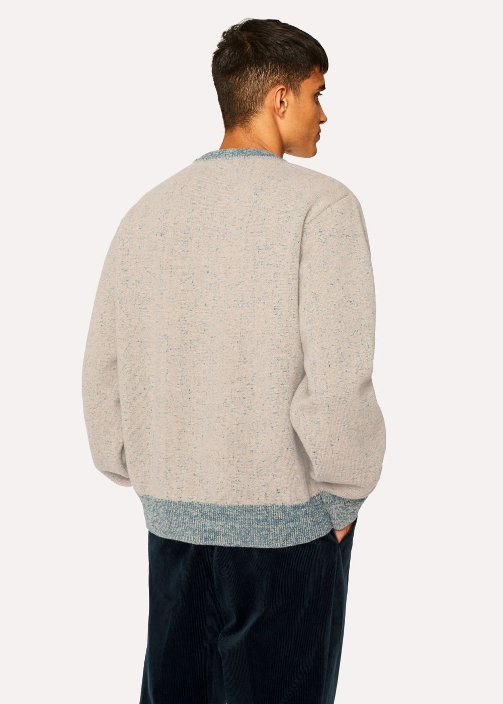 Paul Smith Men's Light Grey Marl Wool-Blend Red Ear Sweater