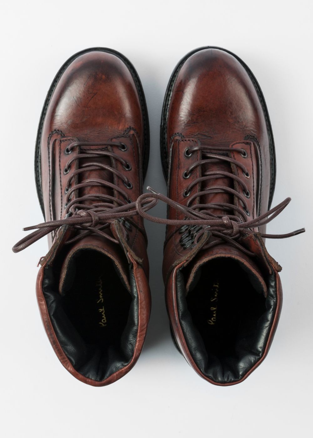 Paul Smith Men's Burgundy Calf Leather 'snow' Boots
