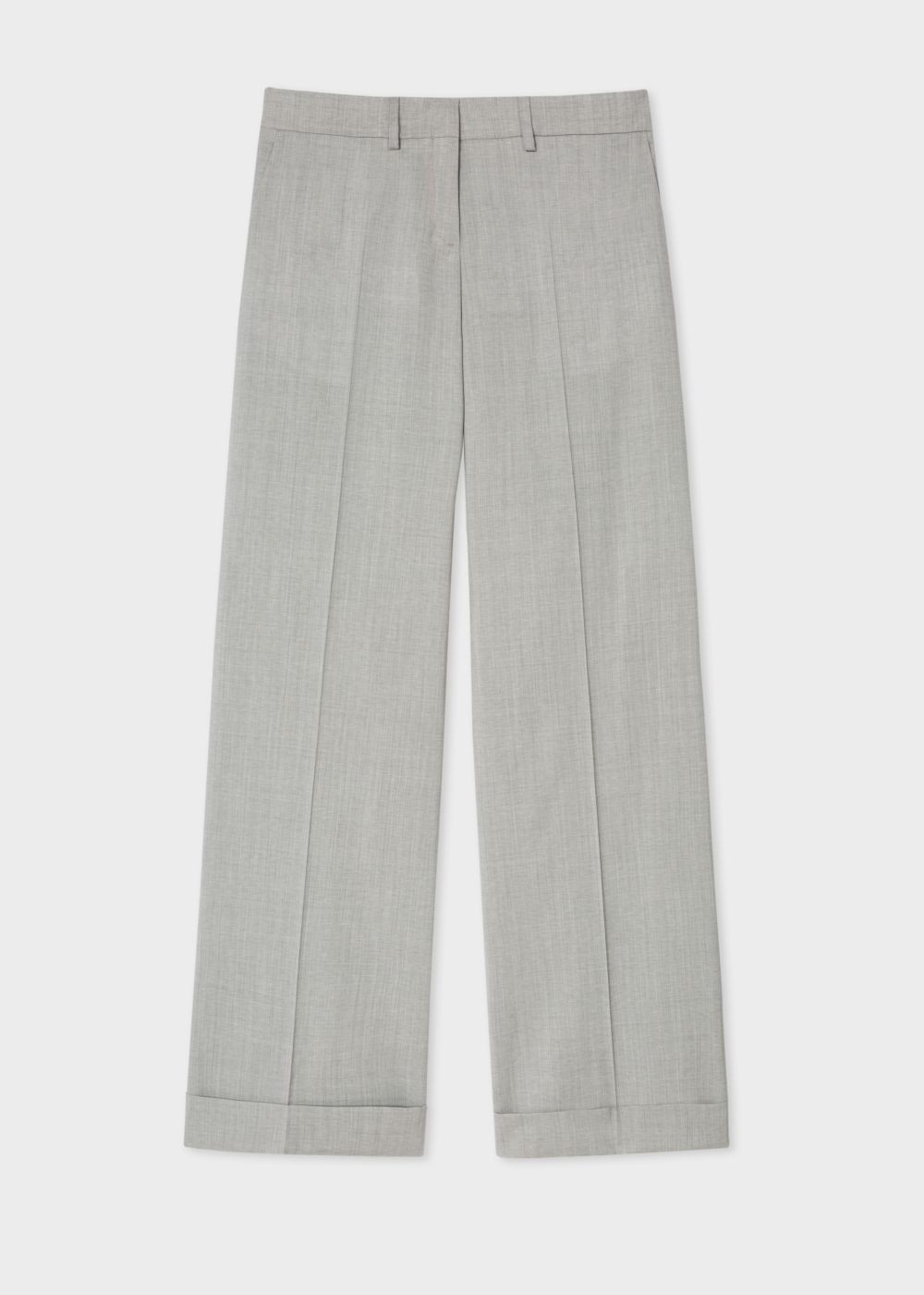 Paul Smith Lady's Light Grey Marl Wool-Stretch Wide Leg Trousers Clothing