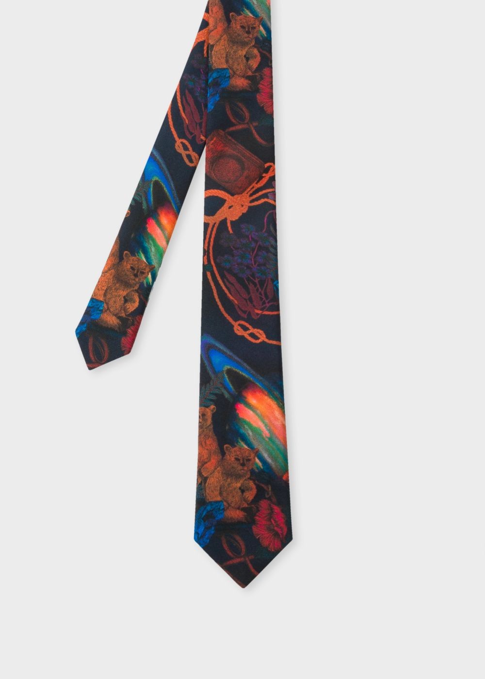Paul Smith Men's 'explorer' Print Narrow Silk Tie