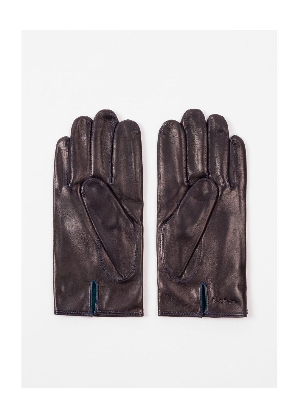 Paul Smith Men's Navy Leather Gloves