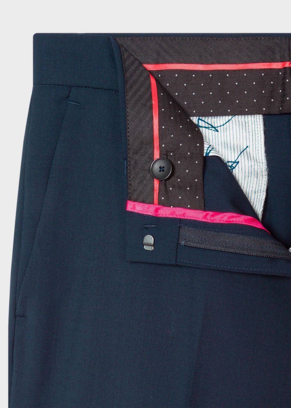 Paul Smith Women's Navy Wool-Blend Wide Leg Trousers Clothing