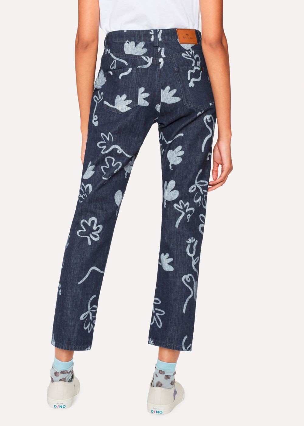 Paul Smith Lady's Indigo 'acapulco' Print Girlfriend-Fit Denim Jeans