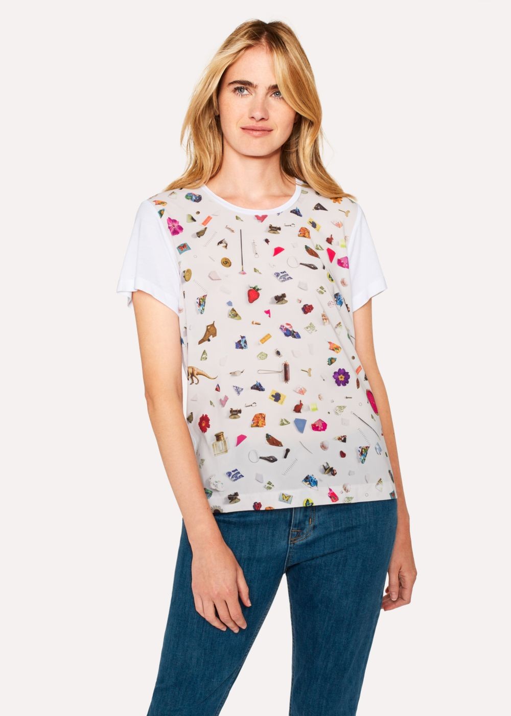 Paul Smith Womens's White 'terrazzo' Print Tshirts