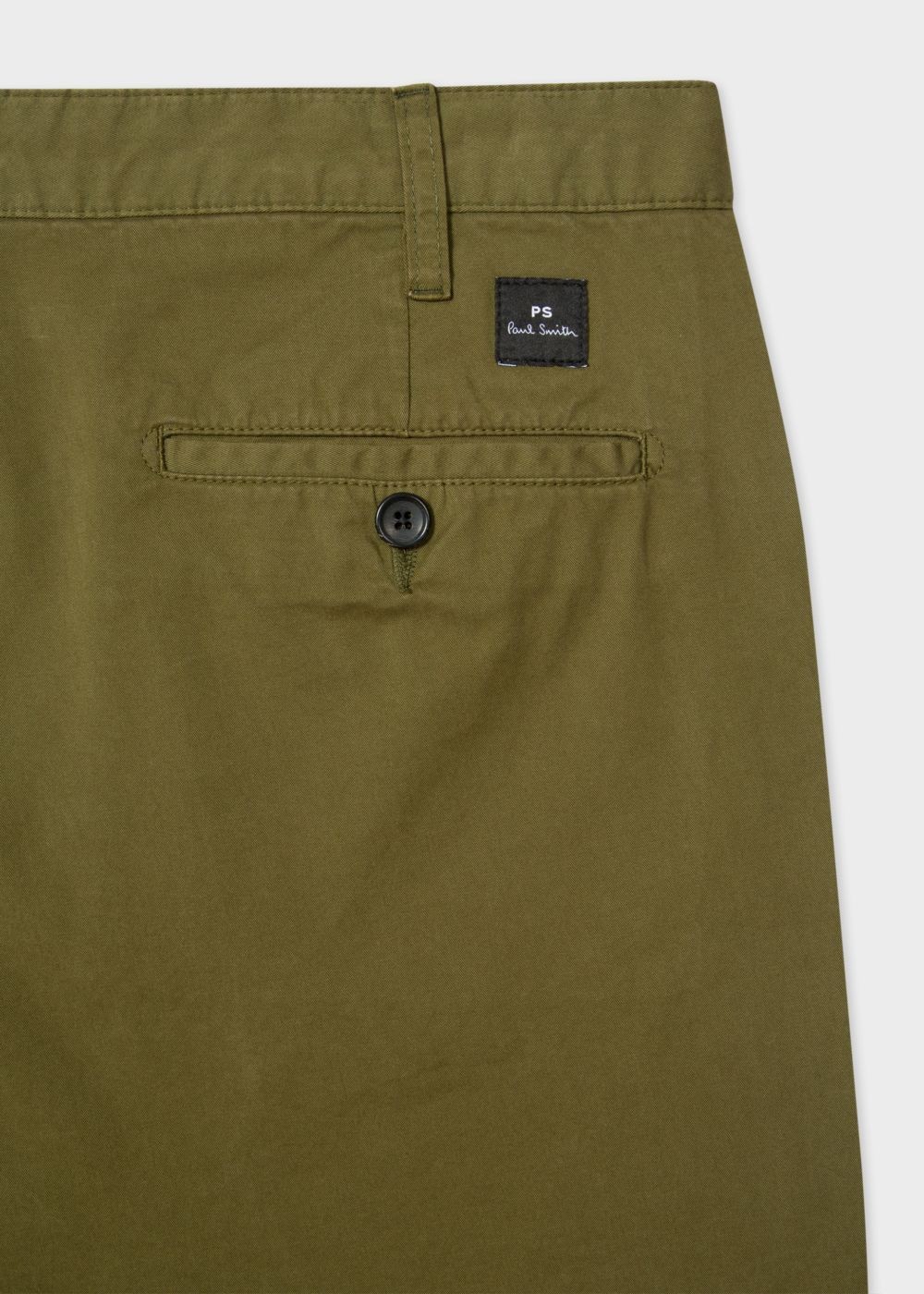 Paul Smith Men's Khaki Garment-Dyed Stretch Pima-Cotton Shorts