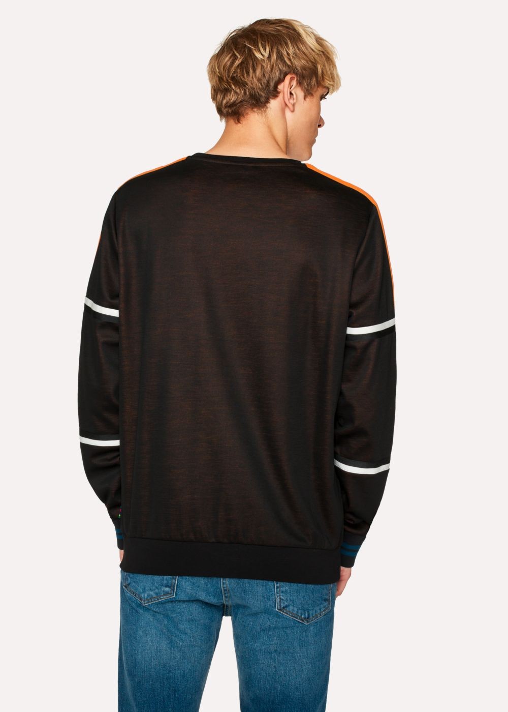 Paul Smith Men's Black Colour-Block Cotton-Blend Sweatshirt