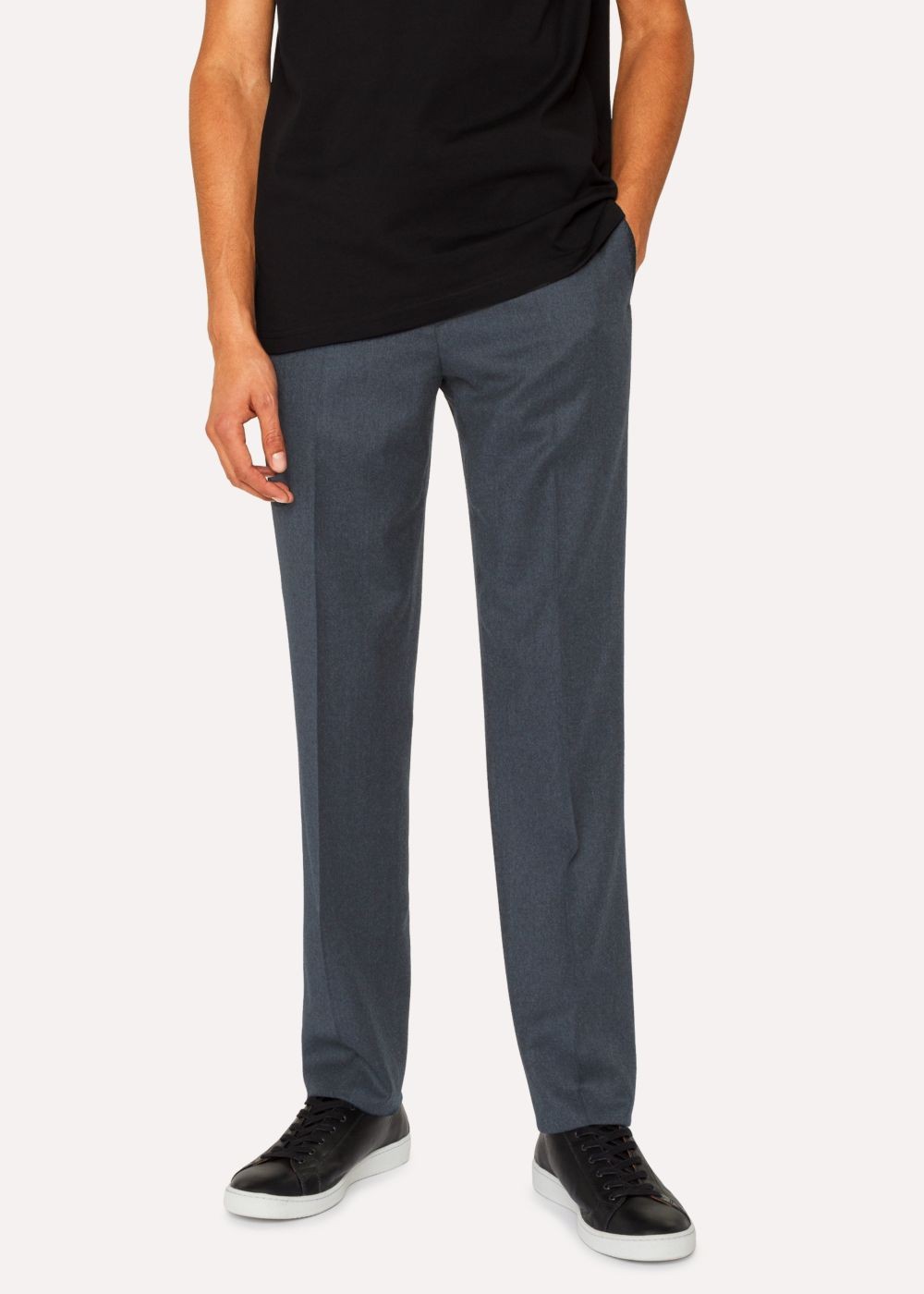 Paul Smith Men's Mid-Fit Navy Wool Pants