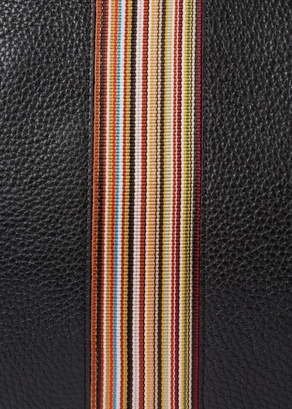Paul Smith Men's Black Leather Signature Stripe Document Pouch Accessories