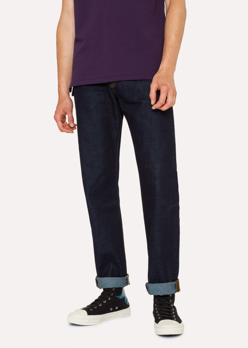 Paul Smith Men's Classic-Fit Indigo-Rinse 14Oz 'organic Pepper 'n' Salt' Jeans