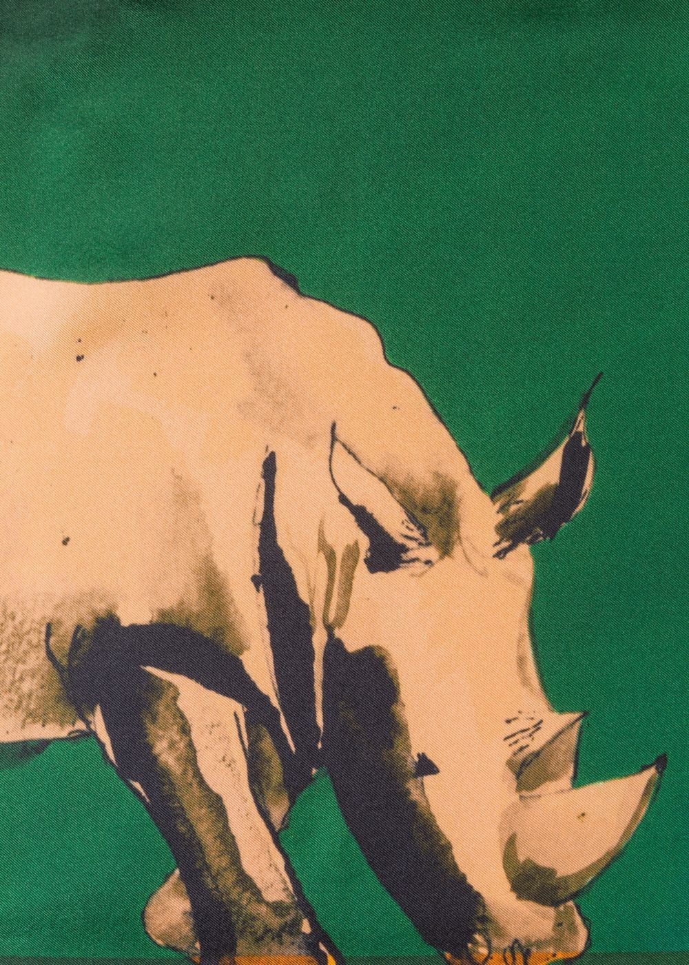 Paul Smith Men's Dark Green 'safari Animals' Print Silk Pocket Square Accessories