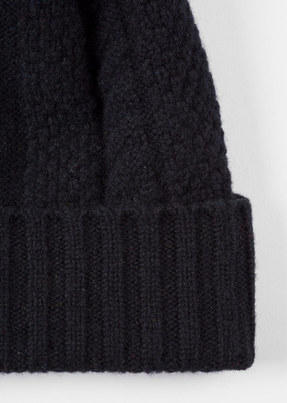 Paul Smith Men's Black And Blue Cable-Knit Beanie Hats