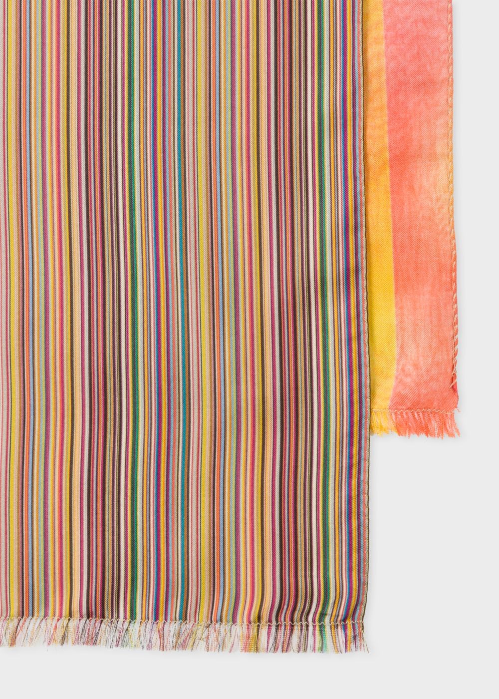 Paul Smith Mens's Mixed-Stripe Silk Scarf