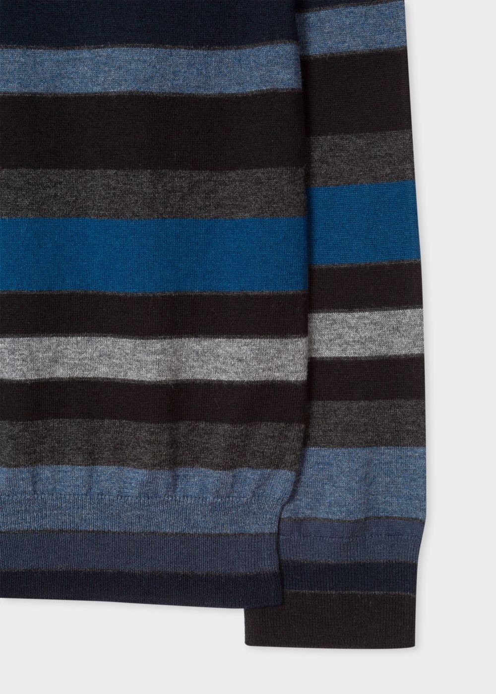 Paul Smith Men's Navy Wool Sweater With Multi-Coloured Stripes