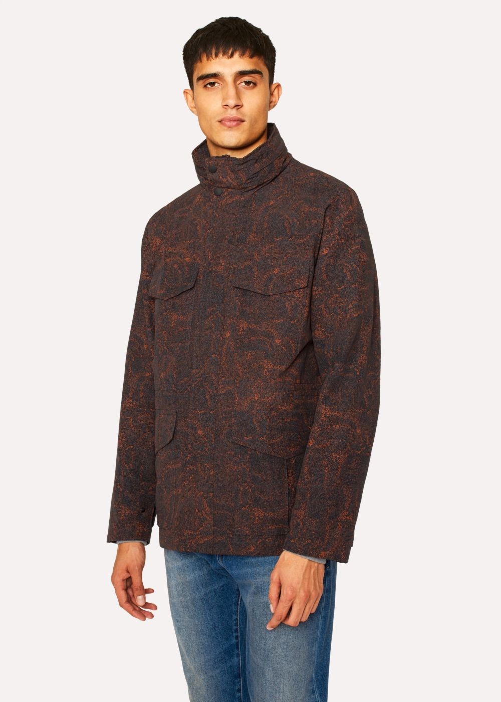 Paul Smith Men's 'painted Scribble' Print Cotton-Blend Field Coats