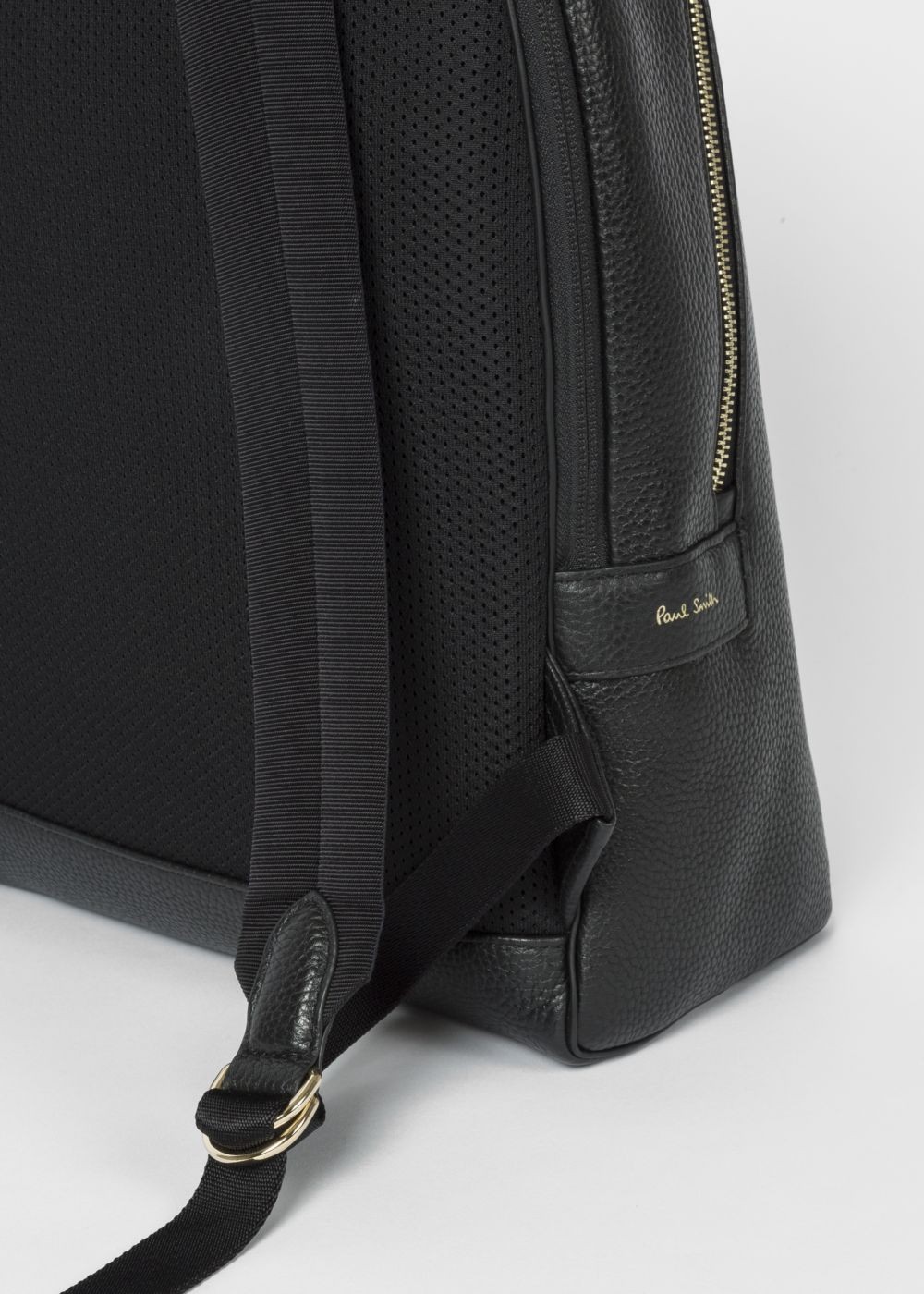 Paul Smith Men's Black Leather Signature Stripe Backpack