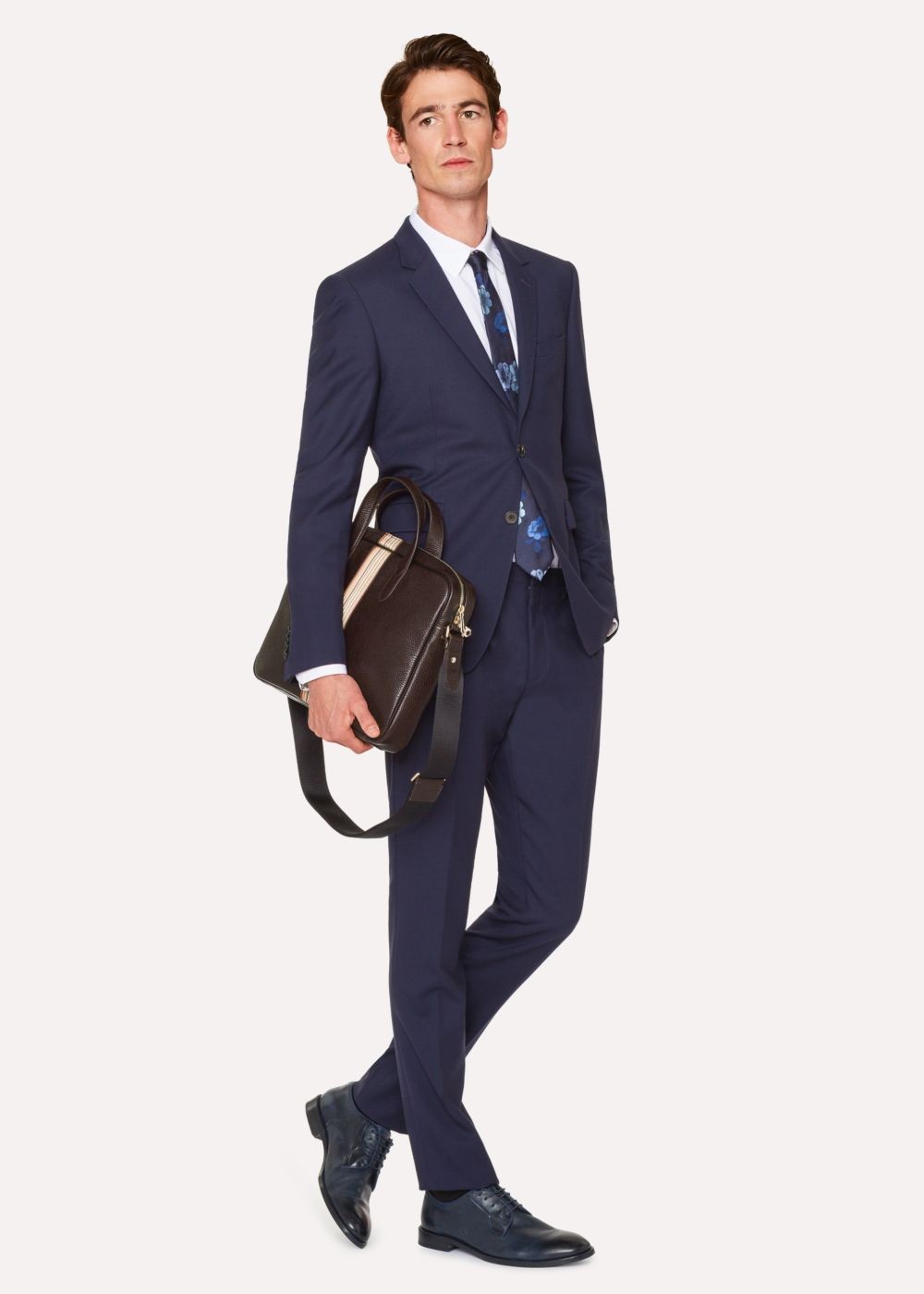 Paul Smith Mens's Dark Burgundy Signature Stripe Slim Leather Business Folio Accessories