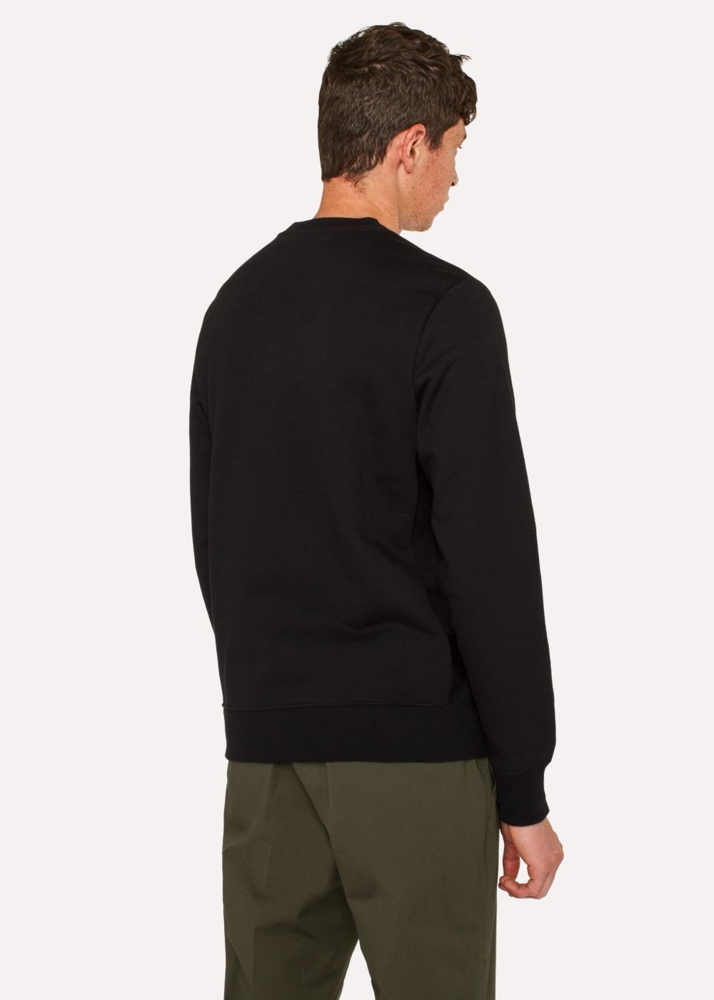 Paul Smith Men's Black Organic-Cotton Zebra Logo Sweatshirt