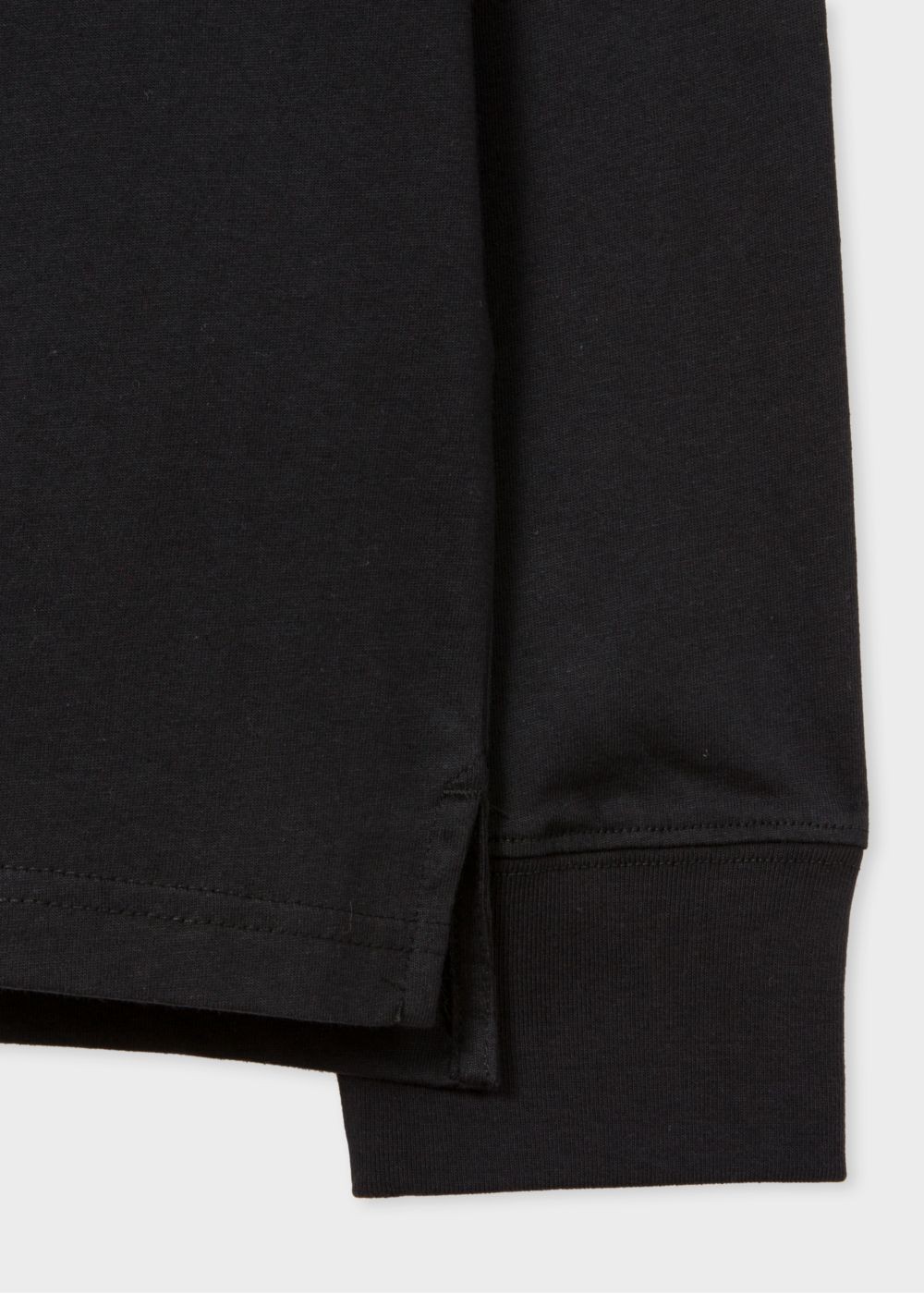 Paul Smith Men's Black Organic-Cotton Zebra Logo Long-Sleeve Tees