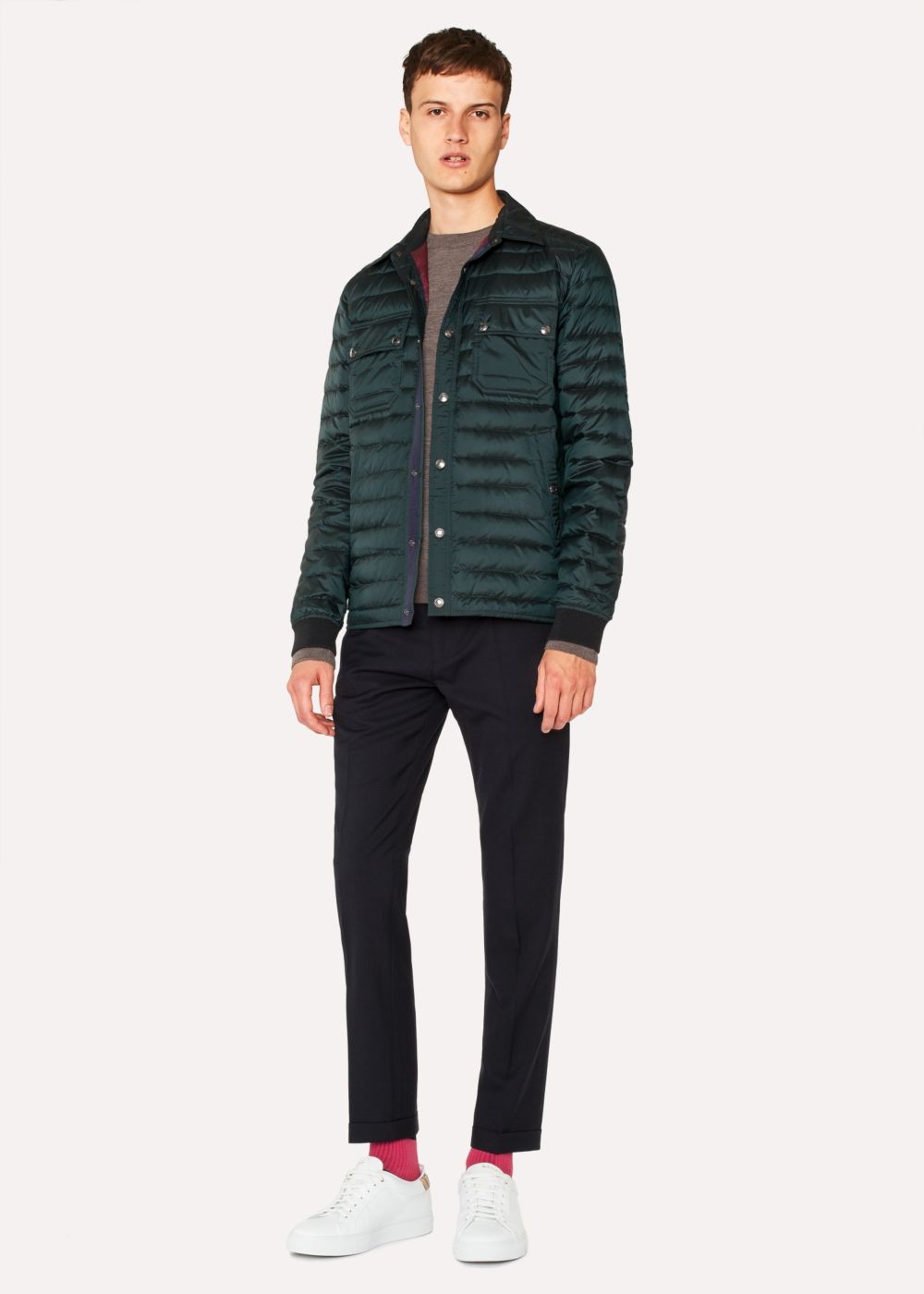 Paul Smith Mens's Dark Green Lightweight Down-Filled Jacket