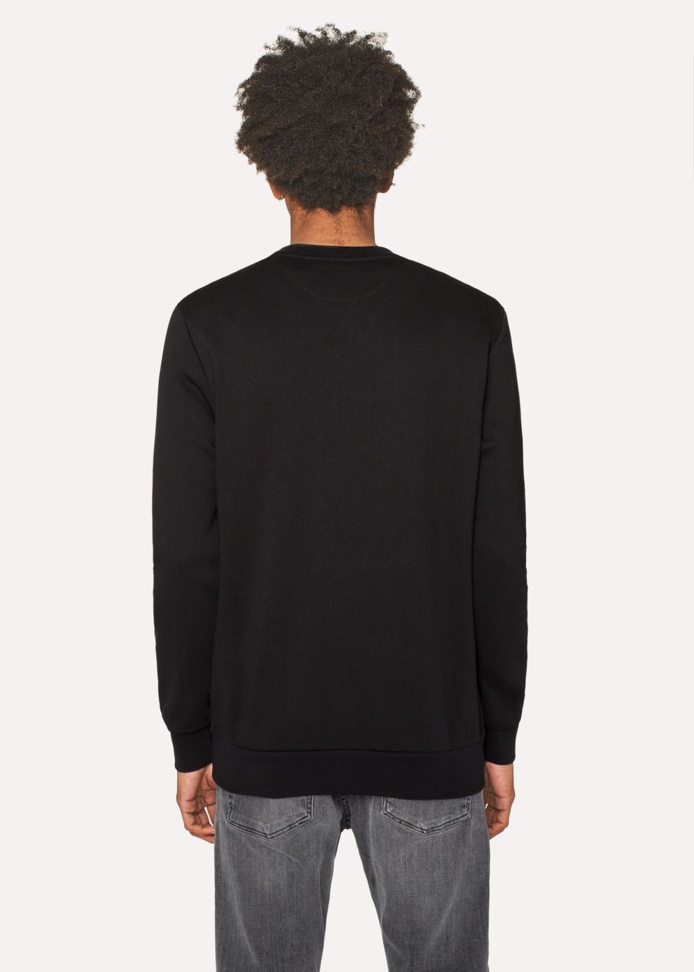 Paul Smith Men's Black Sweatshirt With Appliqué 'rose' Print