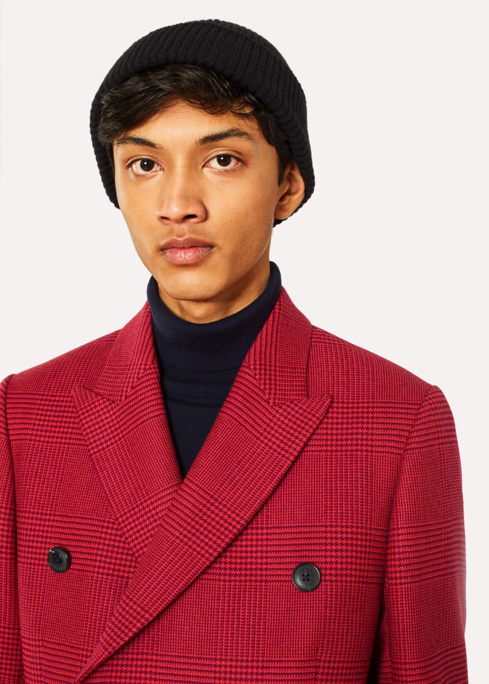 Paul Smith Men's Black Cashmere-Blend Beanie Hat