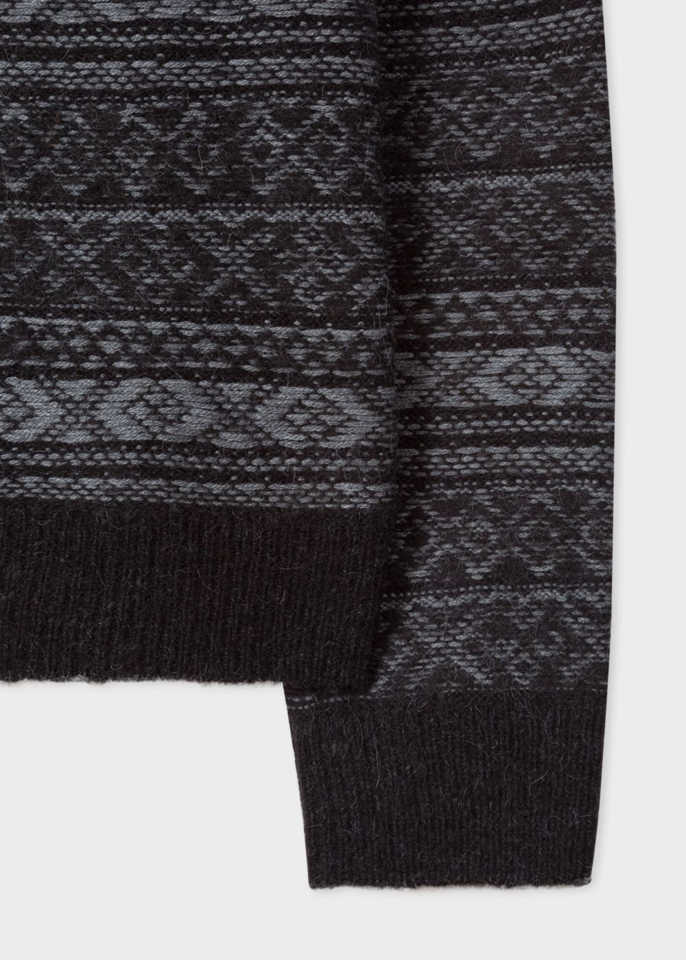 Paul Smith Men's Black Fair Isle Wool-Blend Sweater