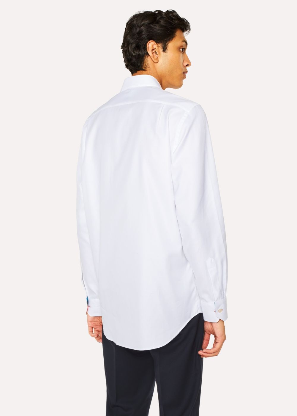 Paul Smith Men's Classic-Fit White Twill-Stripe Tees With 'artist Stripe' Cuff Lining