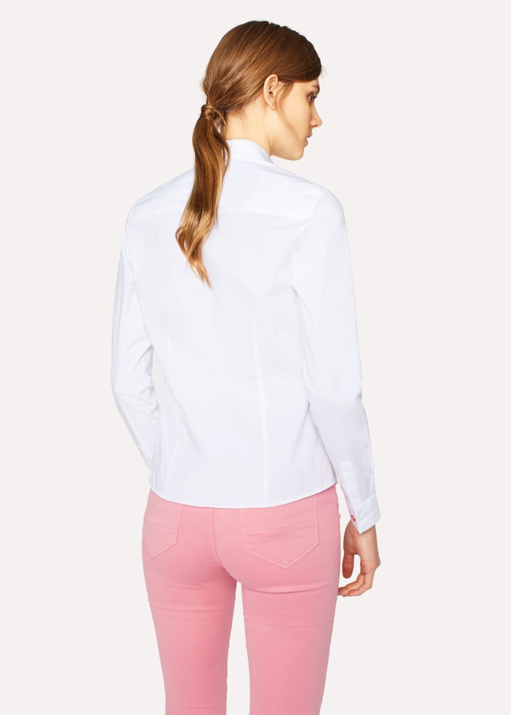 Paul Smith Women's White Slim-Fit Stretch-Cotton Tees With Multi-Colour Buttons