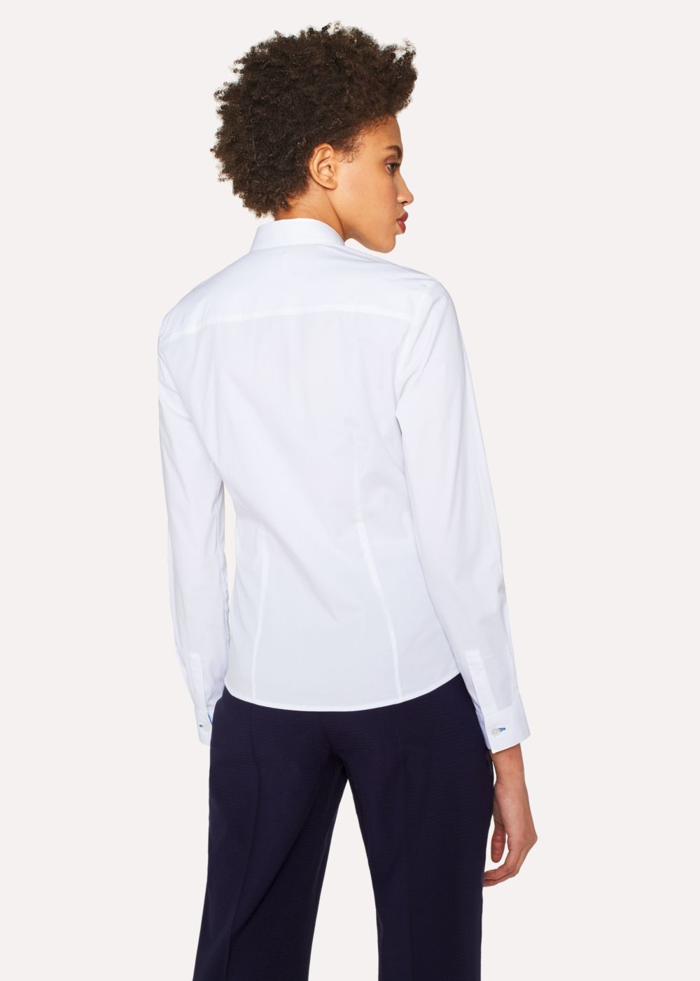 Paul Smith Womens's White Stretch-Cotton TShirt With 'cycle Stripe' Cuff Lining