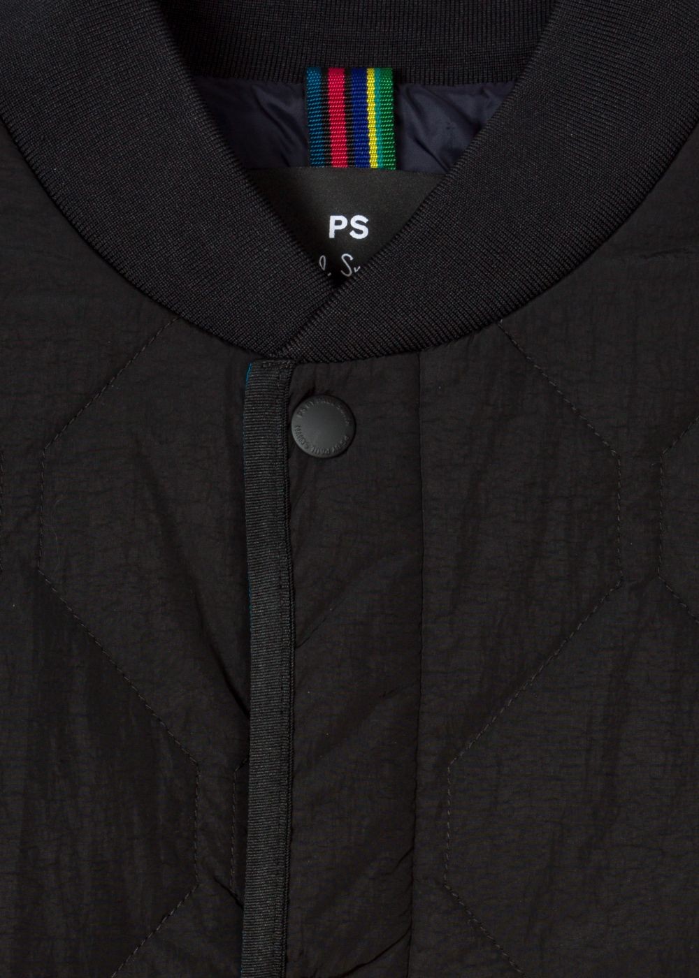 Paul Smith Men's Black Diamond-Quilted Bomber Jacket