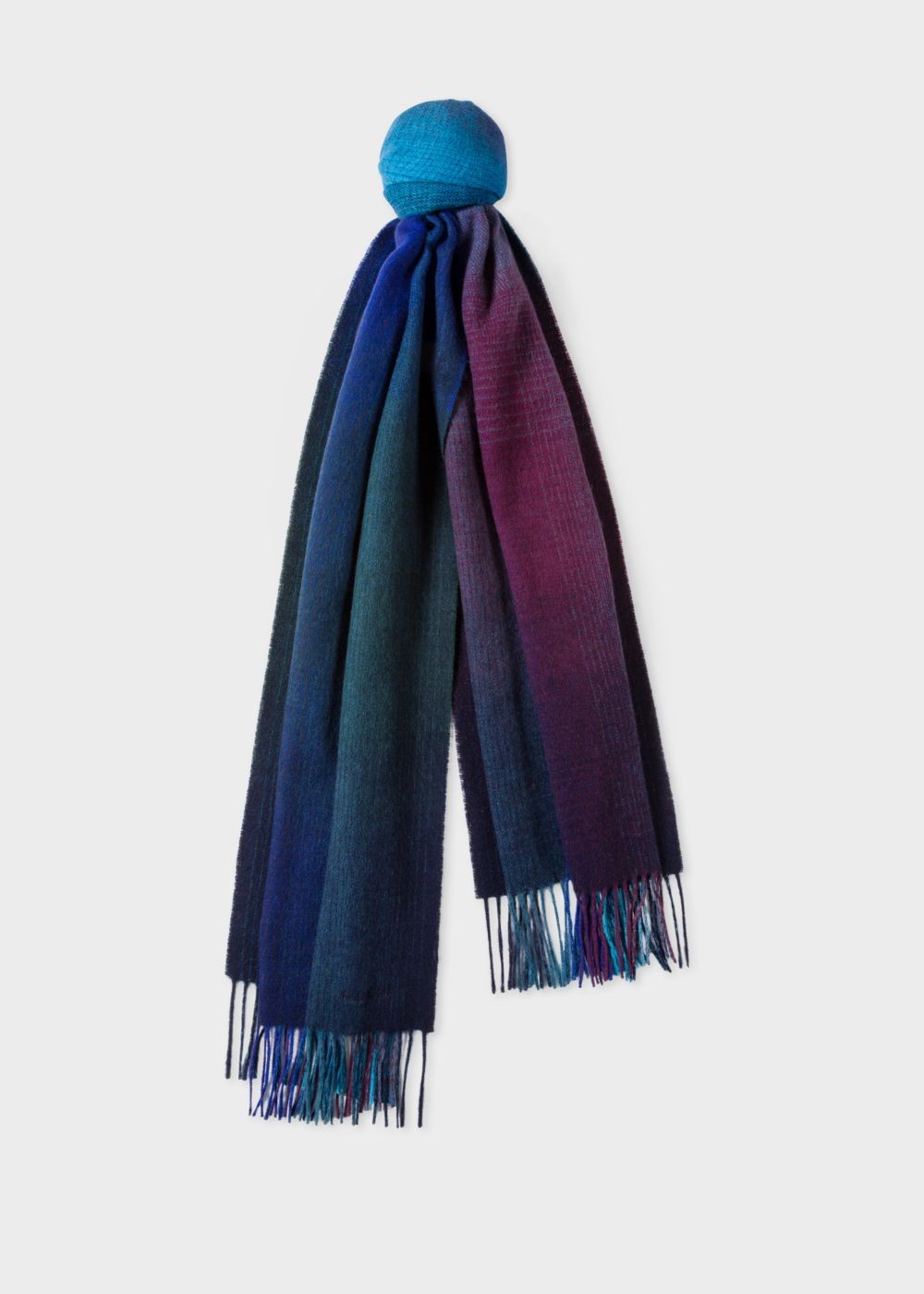 Paul Smith Mens's Navy Gradient Lambswool Scarf