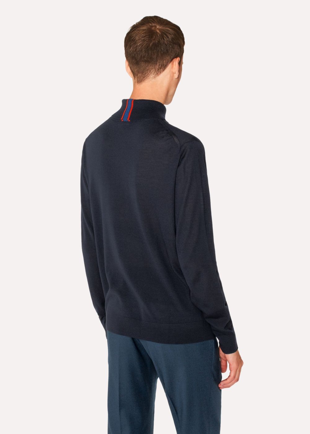 Paul Smith Men's Dark Navy Merino Wool Roll Neck Sweater