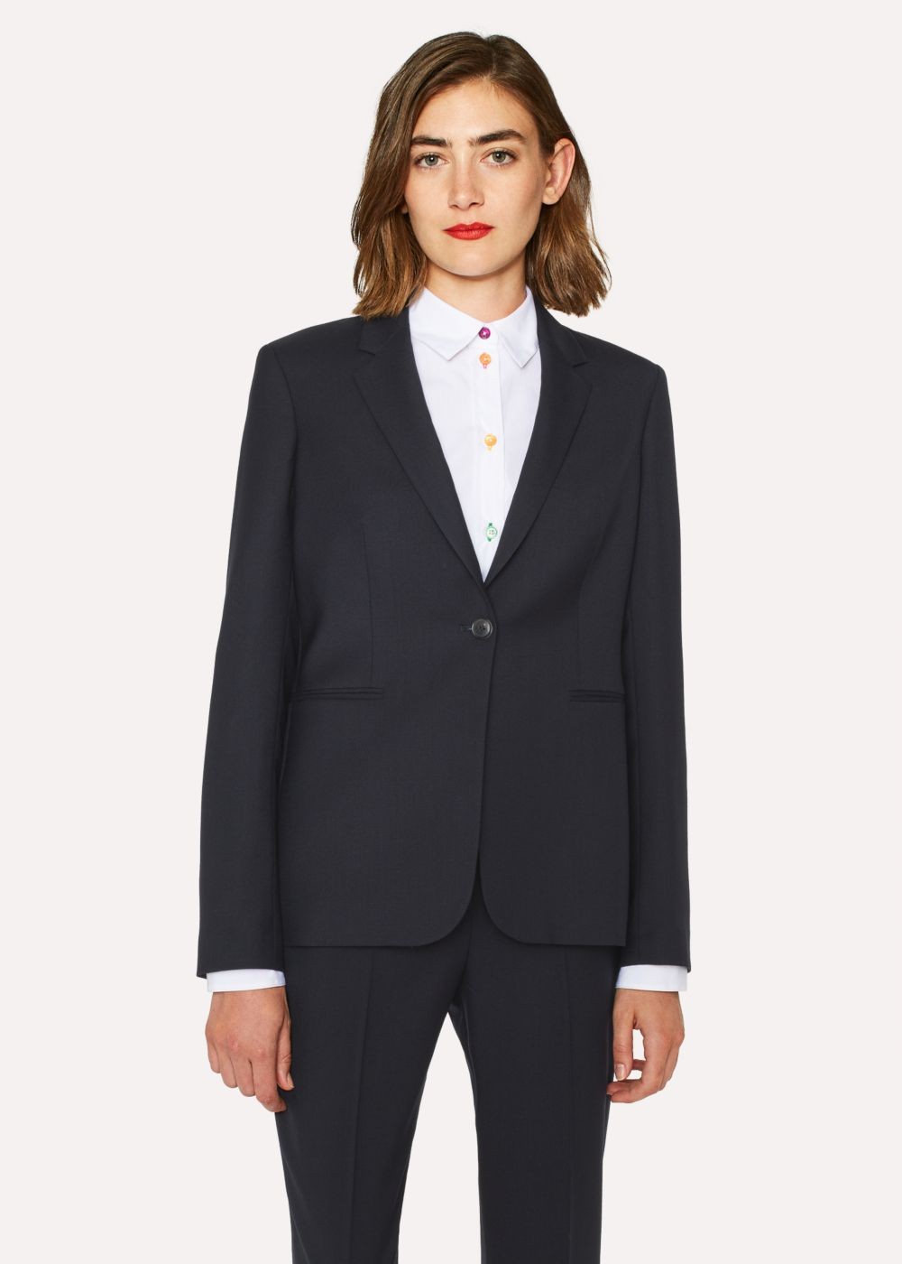 Paul Smith A Suit To Travel In - Womens's Navy One-Button Wool Blazer