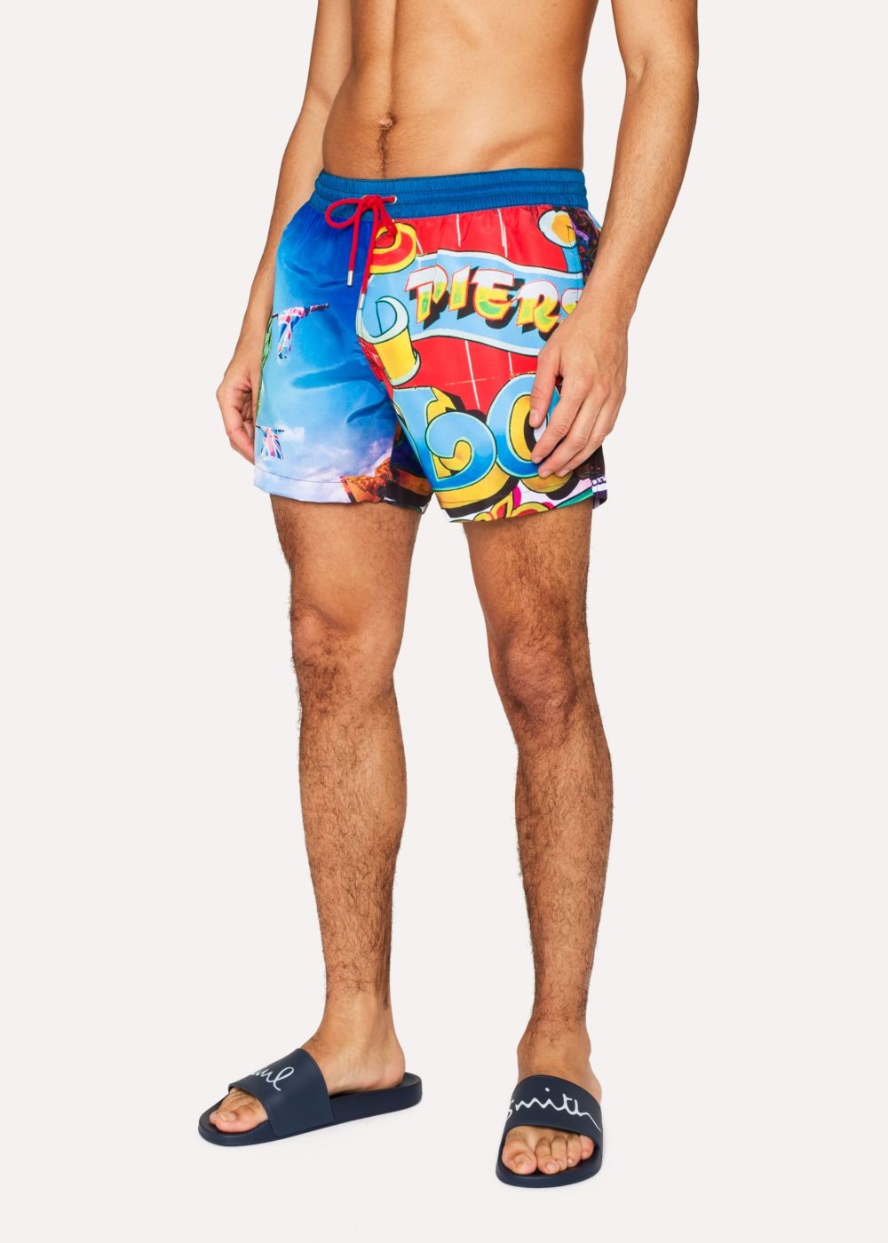 Paul Smith Men's Blue 'brighton Photo' Print Swim Shorts