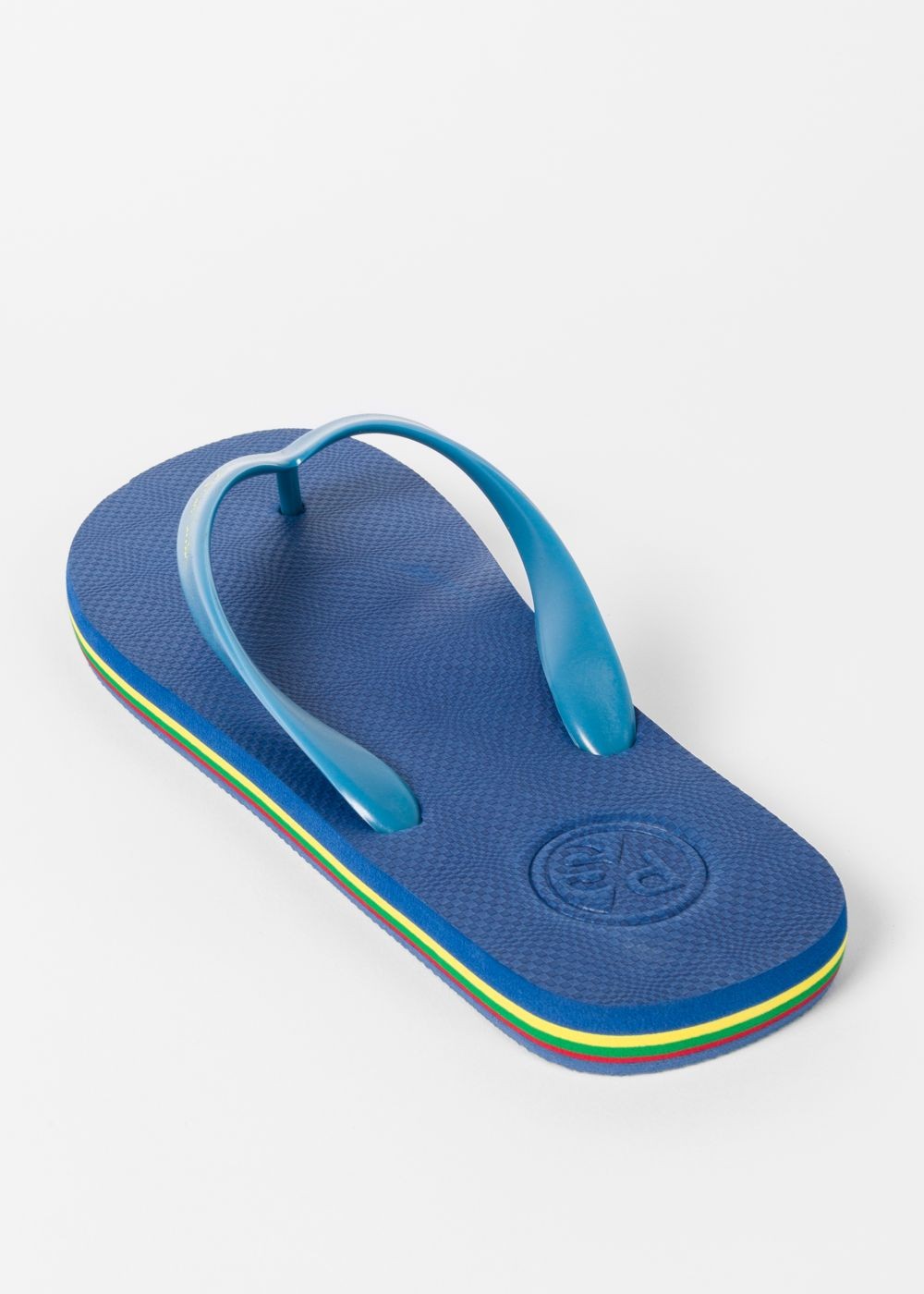 Paul Smith Men's Blue 'dale' Flip Flops With Striped Edge