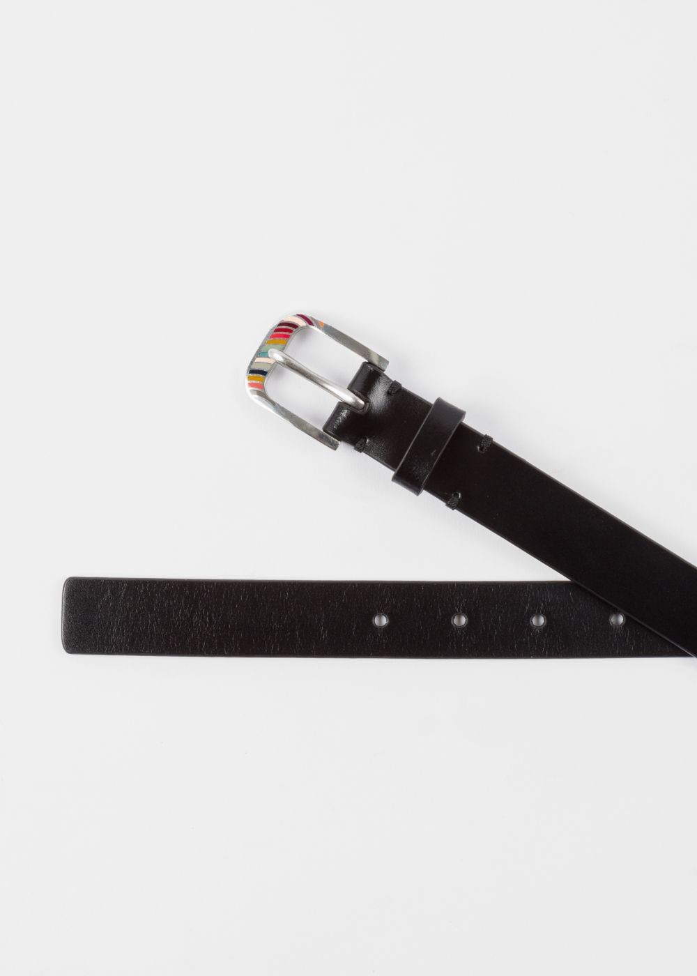 Paul Smith Lady's Black 'swirl' Buckle Leather Belt